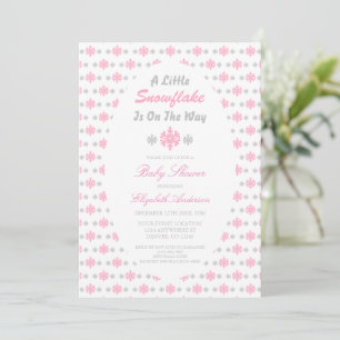A Little Snowflake Is On The Way Baby Shower Invitation