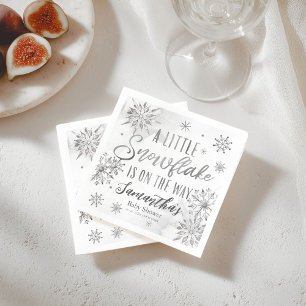 A Little Snowflake Is On The Way Baby Shower Napkin