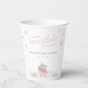 A little snowflake is on the way baby shower paper cups