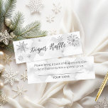 A Little Snowflake Is On The Way Diaper Raffle Mini Business Card<br><div class="desc">Charming calligraphy featuring snowflakes for winter-themed baby shower invitations. Easily personalised with your details. Explore the collection to find matching enclosure cards.</div>