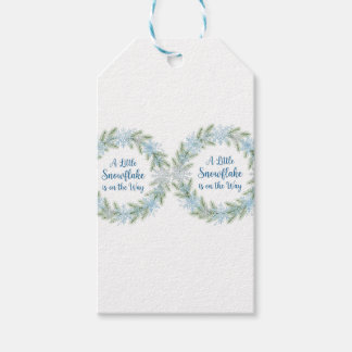 A Little Snowflake Is On The Way Gender Reveal Gift Tags