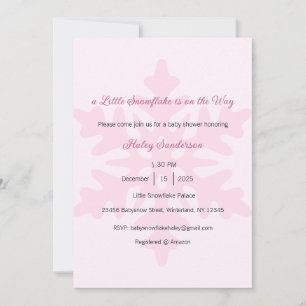 A Little Snowflake is on the Way Invitation, Baby  Invitation