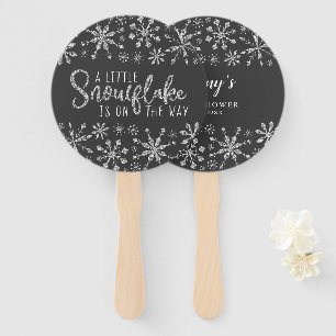A Little Snowflake Is On The Way Silver Hand Fan