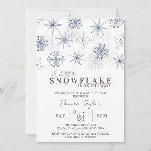 A Little Snowflake on its Way Baby Shower Invitation