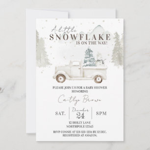 A Little Snowflake on its Way Baby Shower Invitation