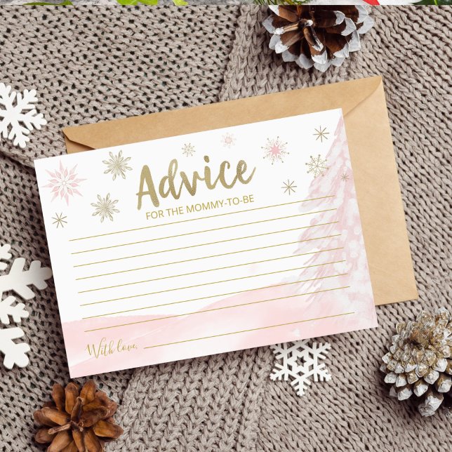 A little snowflake Pink Baby Shower Advice Cards (Creator Uploaded)