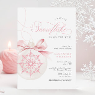 A Little Snowflake Pink Baby Shower Invitation