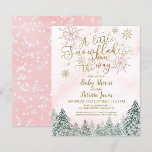 A little Snowflake Pink Baby Shower Invitation