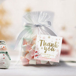 A little snowflake Pink Baby Thank you Favour Tags
