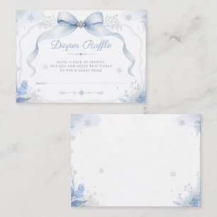 A little Snowflake Soft Blue Bow Baby Shower Enclosure Card