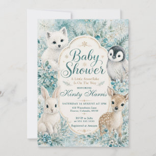 A Little Snowflake Winter Baby Shower Invitation