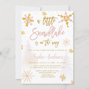 A Little Snowflake Winter Baby Shower Invitation