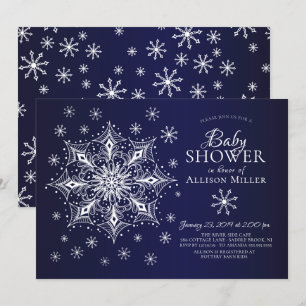 A Little Snowflake Winter Baby Shower Invitation