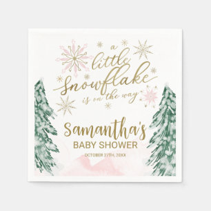 A little snowflake Winter Baby Shower Napkin