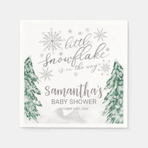 A little snowflake Winter Baby Shower Napkin