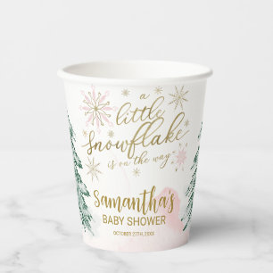 A little snowflake Winter Baby Shower Paper Cups