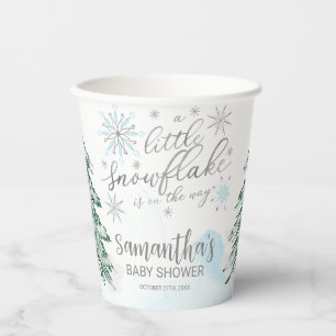 A little snowflake Winter Baby Shower Paper Cups
