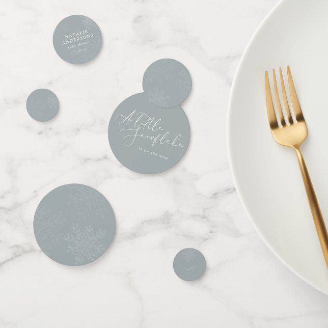 A little snowflake winter baby shower party  confetti (Group)