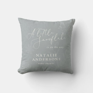 A little snowflake winter baby shower party  edibl cushion