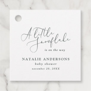 A little snowflake winter baby shower party  favour tags
