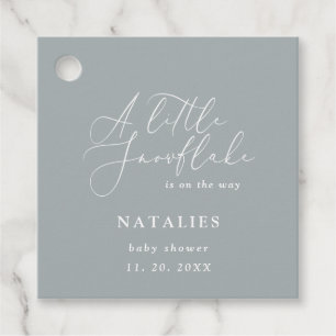 A little snowflake winter baby shower party  favour tags