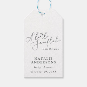 A little snowflake winter baby shower party gift tags