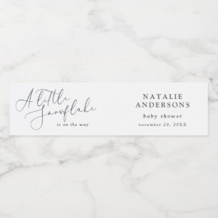 A little snowflake winter baby shower party  water bottle label