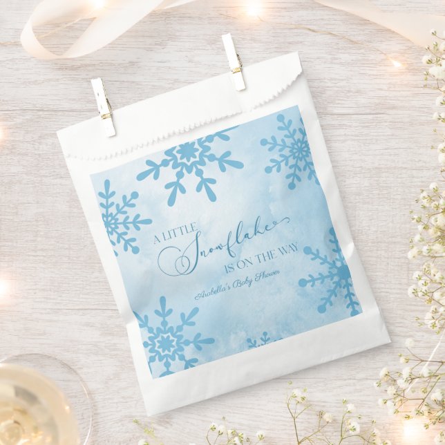 A Little Snowflake Winter Wonderland Baby Shower Favour Bags (Clipped)