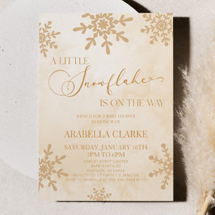 A Little Snowflake Winter Wonderland Baby Shower Invitation