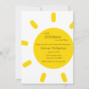 A Little Sonshine is on the Way Invitation, Baby Invitation
