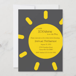 A Little Sonshine is on the Way Invitation, Baby Invitation