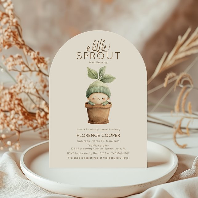 A Little Sprout Baby Shower Invitation (Creator Uploaded)