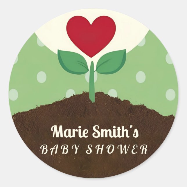 A Little Sprout is on the Way Baby Shower Classic Round Sticker (Front)