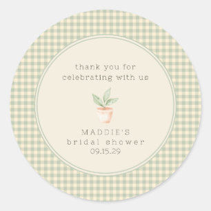 A Little Sprout is on the Way Baby Shower  Classic Round Sticker
