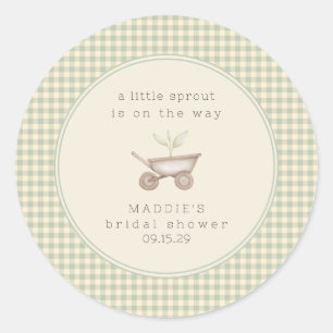 A Little Sprout is on the Way Baby Shower  Classic Round Sticker