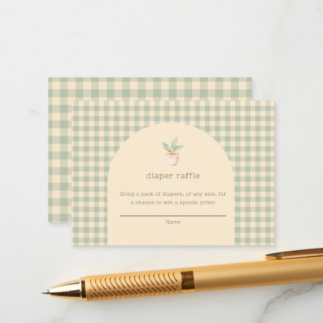 A Little Sprout is on the Way Baby Shower  Enclosure Card (Front/Back In Situ)