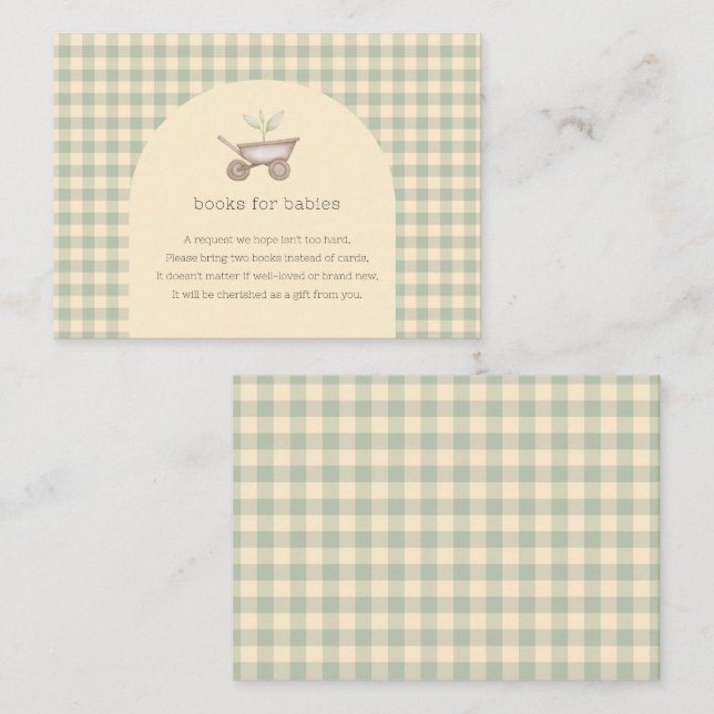 A Little Sprout is on the Way Baby Shower  Enclosure Card (Front/Back)