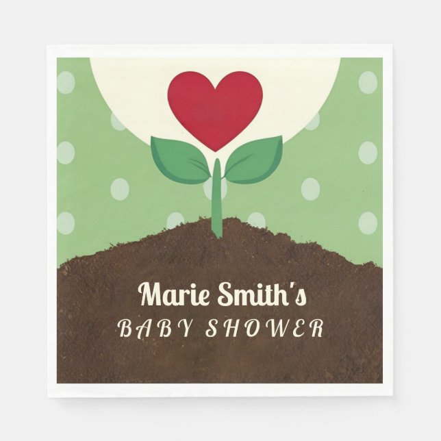 A Little Sprout is on the Way Baby Shower Napkin (Front)