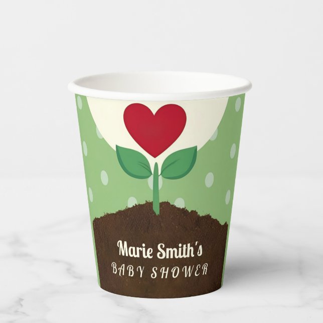 A Little Sprout is on the Way Baby Shower Paper Cups (Front)