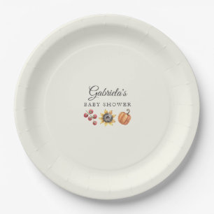 A Little Sprout Is On the Way Baby Shower Round Paper Plate