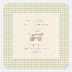 A Little Sprout is on the Way Baby Shower  Square Sticker