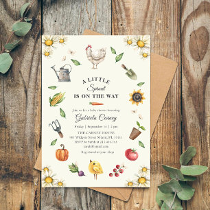 A Little Sprout Is On the Way   Garden Baby Shower Invitation