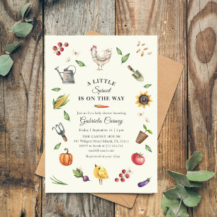 A Little Sprout Is On the Way Rustic Baby Shower  Invitation