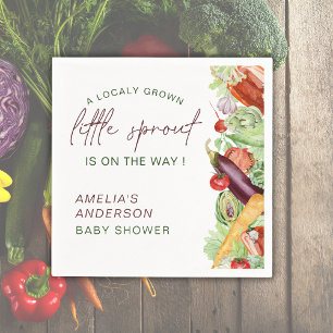 A Little Sprout Is On The Way Vege Baby Shower Napkin