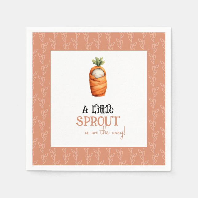A Little Sprout on the Way Baby Shower Napkins (Front)