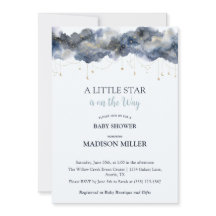 A Little Star Celestial Navy Cloud Baby Shower