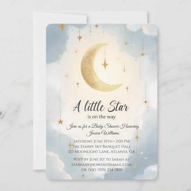 A Little Star Is On The Way Baby Shower Invitation (Front)