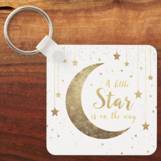 A Little Star Is on the Way” Baby Shower Keychain