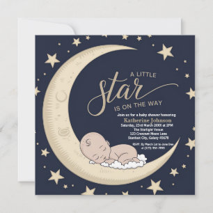 A Little Star is on the Way, Celestial Baby Shower Invitation