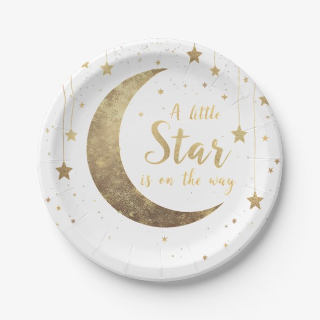 A Little Star Is On The Way Paper Plate (Front)